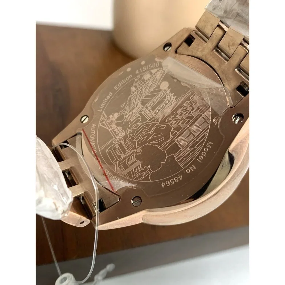 Gevril Men's Watch 48564 Swiss Automatic Wallabout Solar Compass Rose Gold 44mm